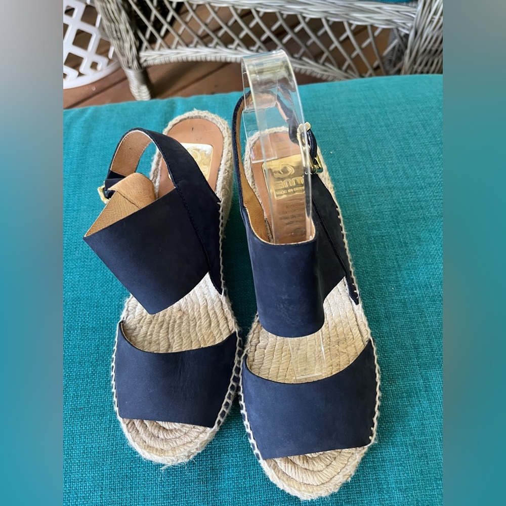 kanna Black Espadrille Wedge Sandals - Picture 4 of 4